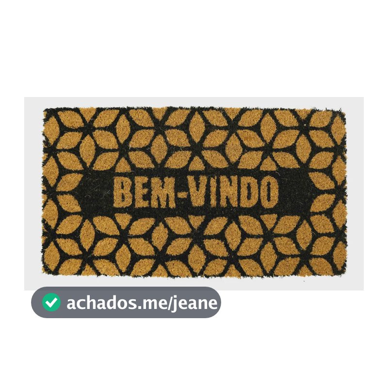 Capacho De Porta Fibra De Coco Geométrico Preto 60X33Cm - Uzoo
