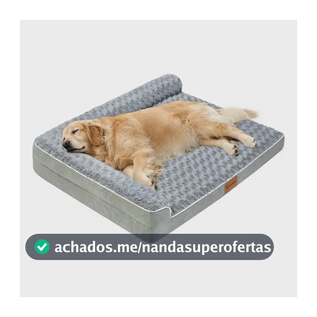 Cama Pet Grande Caminha Cachorros Suporte Cervical Espuma de Ortopédica C/capa Lavável Removível E Base Impermeável 91×68×16.5