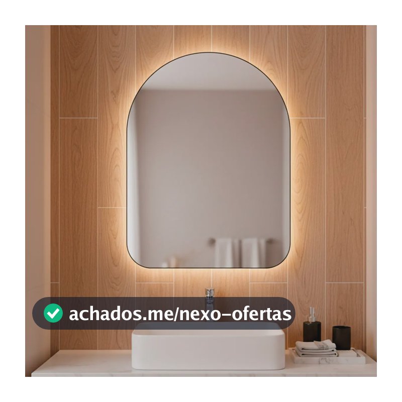 Espelho Orgânico Capela Led 44x64 Para Sala Quarto Banheiro Moldura Capela Led Frio