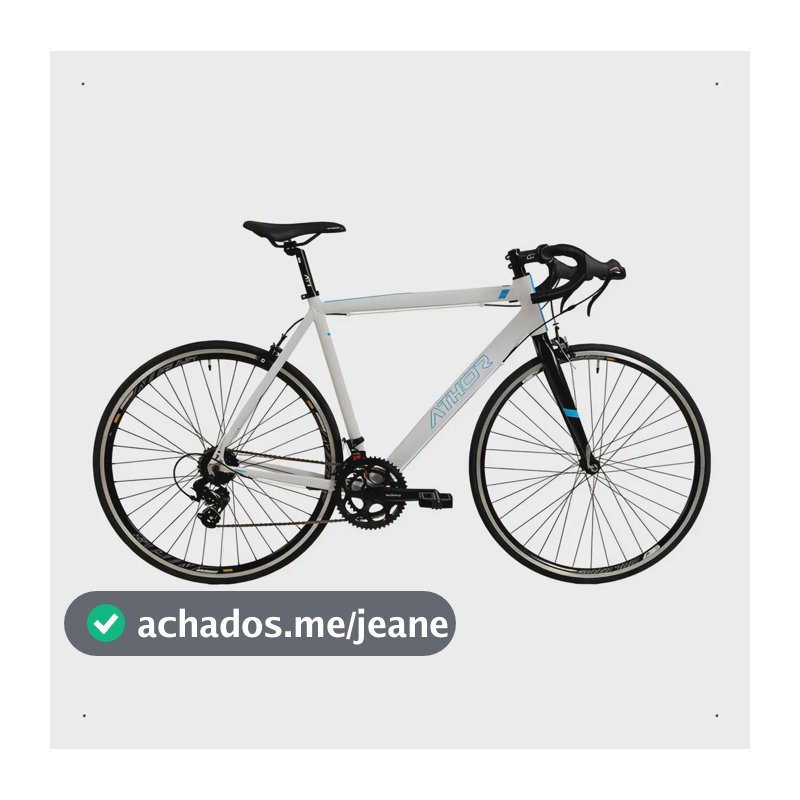 Bicicleta Speed Athor V-one Alumínio Aro 700 Shimano 14v Cor Branco/Azul Tamanho do quadro L 56 (179186 CM)