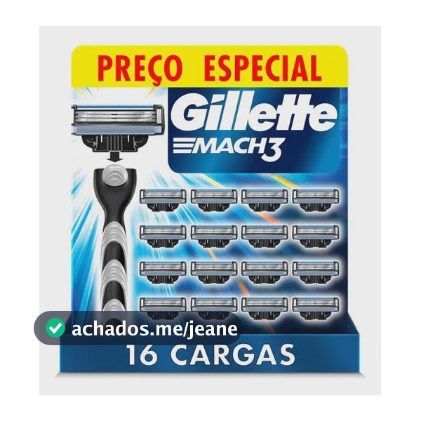 Gillette Mach3 Carga Para Aparelho 16 Unidades