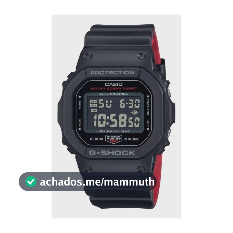 Relógio Casio G-shock Masculino Digital Dw-5600uhr-1dr