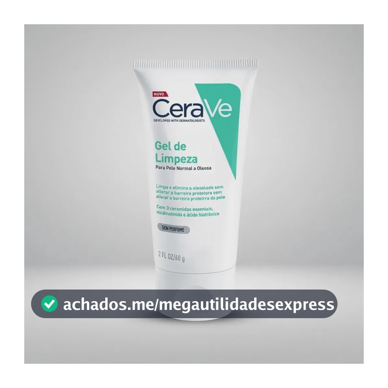 Gel de Limpeza Facial Pele Oleosa 3 Ceramidas e Niacinamida CeraVe 60g