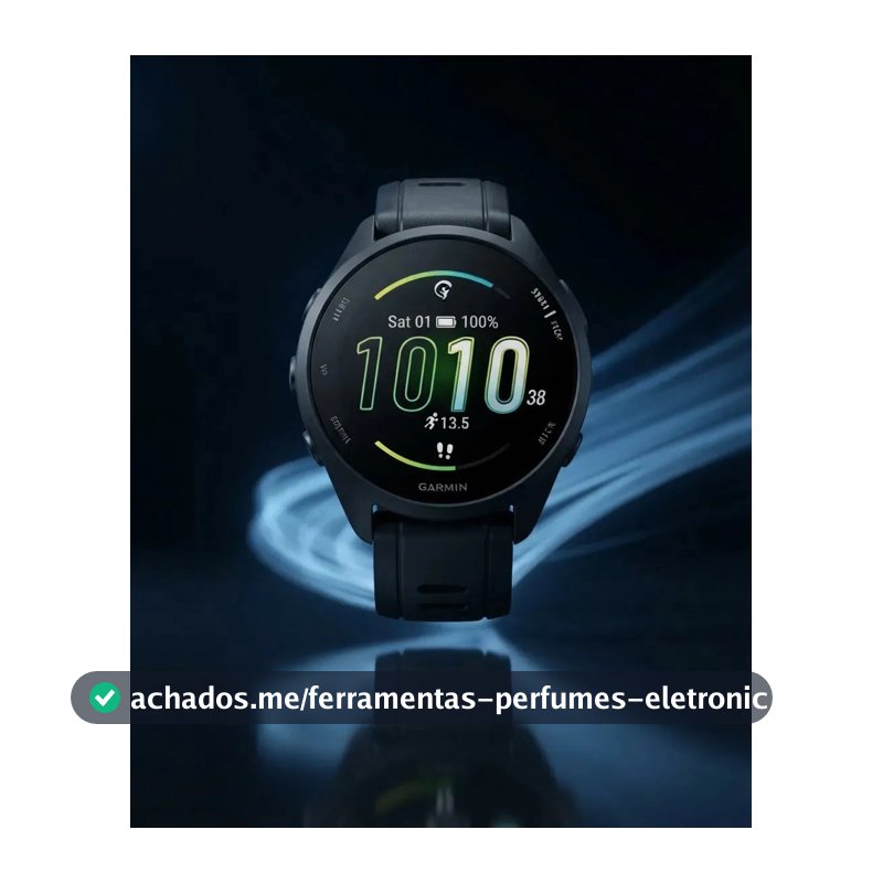 Relógio Garmin Forerunner 165 Smartwatch Gps Amoled 43mm Preto Lisa Cinza Ardósia