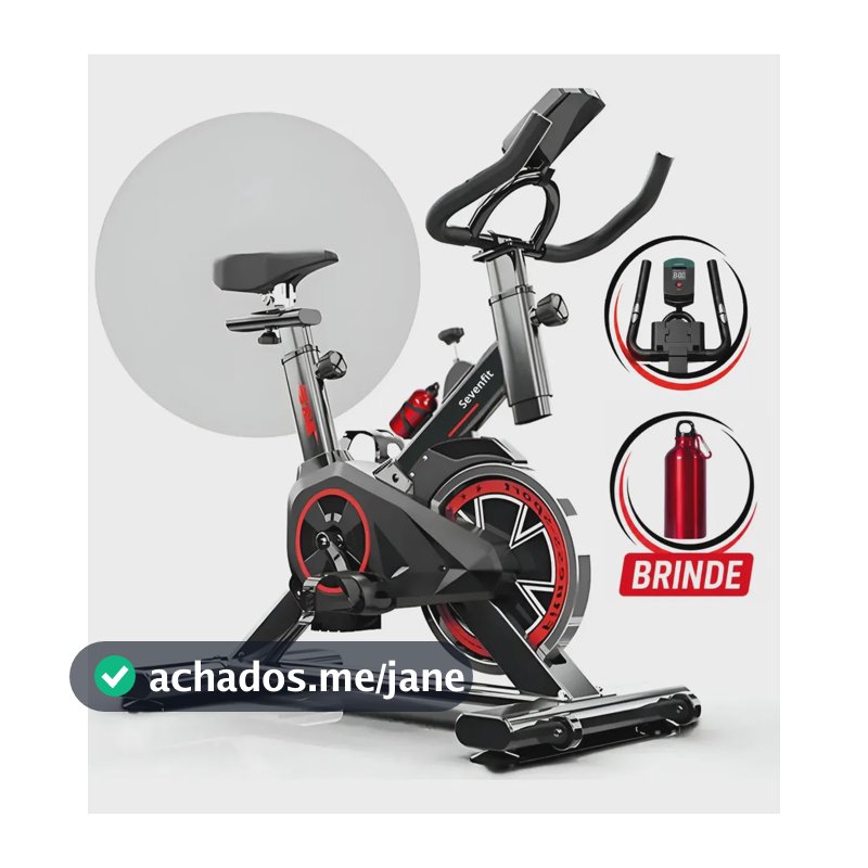Bicicleta Ergométrica Bike Spinning 6kg Sensação Inércia Fitness Preto E Vermelho Sevenfit Para Cardio