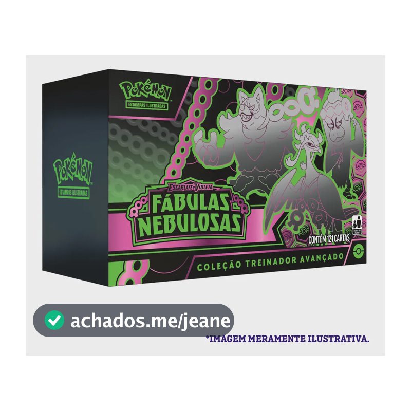 Cartas de Pokémon Box Cards Premium Treinador Avançado Copag Escarlate e Violeta Fábulas Nebulosas 121 cartas