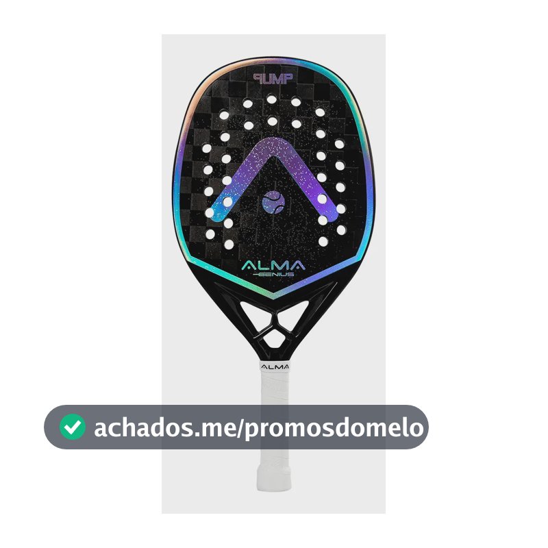 Raquete Beach Tennis Pump 18k Preta E Prata Alma Genius