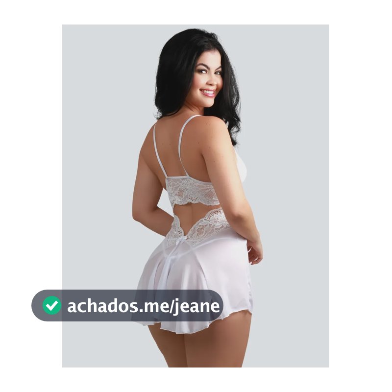 Camisola Tule Angelina Com Calcinha Decote Nas Costas Branco G