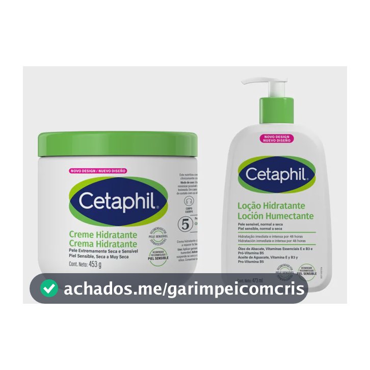 Kit Cetaphil: 1 Creme Hidratante Neutra 453g + 1 Loção Hidratante Neutra 473ml