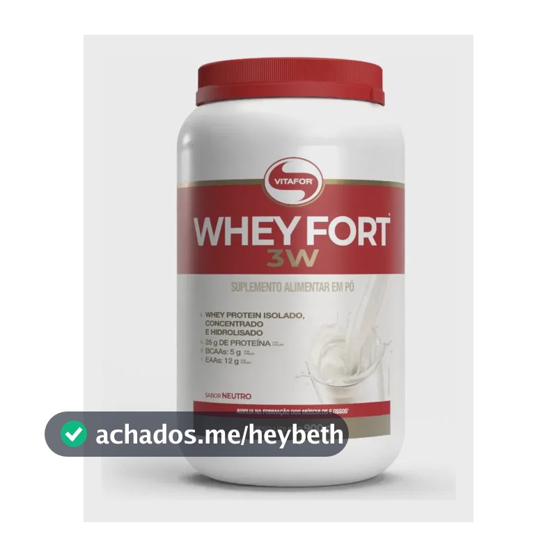 Whey protein Vitafor Fort 3W 900g em pó Sem sabor x 900g