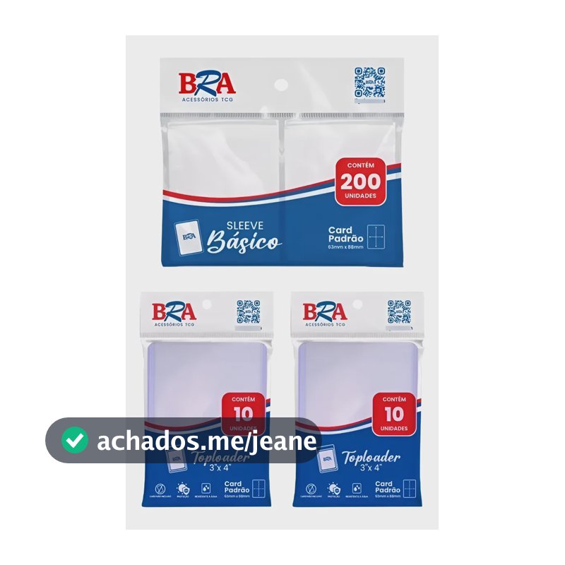 200 Sleeve + 20 Toploader Bra Para Pokemon, Magic Outros Transparente