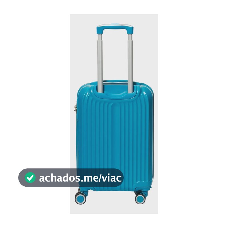 Mala Pequena Up4you Bombinhas 4 Rodas 55x23x36 Cm Luxcel Azul Lisa