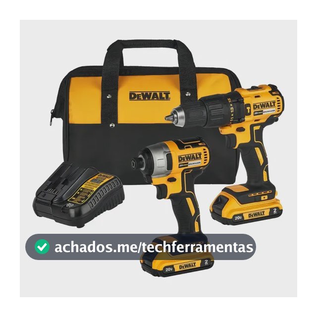 Combo Parafusadeira Furadeira De Impacto 13mm + Parafusadeira De Impacto 6,3mm Dewalt Dck276d2 Amarelo