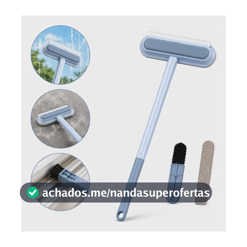 Escova Removedor Tira Pelos Pet Multiuso Rodo Limpa Vidro Cinza