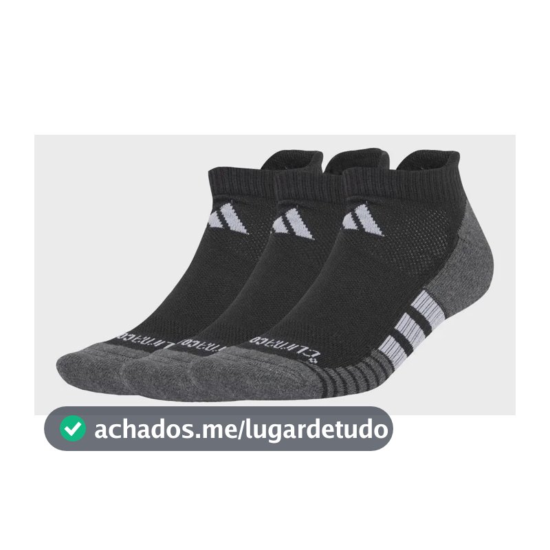 Meias Soquete Performance Climacool 3 Pares adidas Preto G