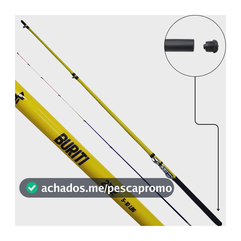 Vara Albatroz Buriti 2,10m 5-10 Libras P/ Tilapias E Piapara Cor Amarelo