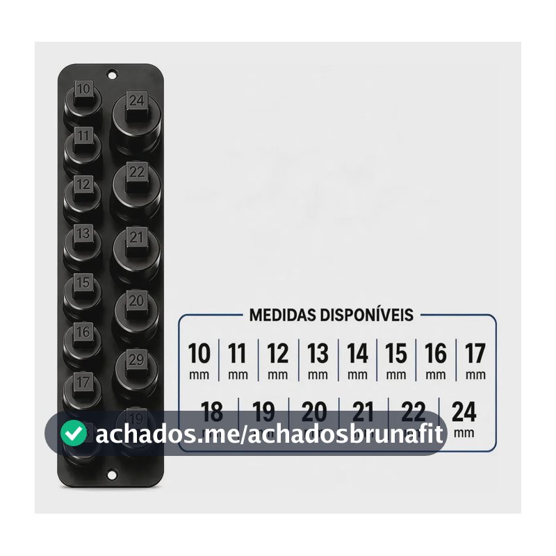Suporte Organizador De Soquetes 1/2   10 A 24 Mm Preto