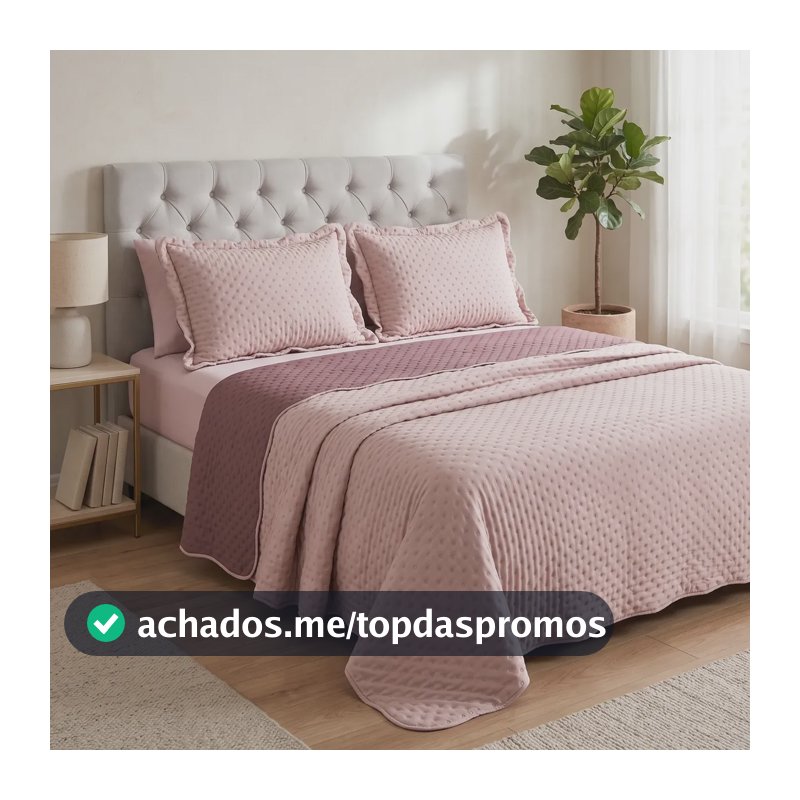 Cobre Leito 3 Peças King Dupla Face Percal 300 Fios Bicolor Malva Bicolor