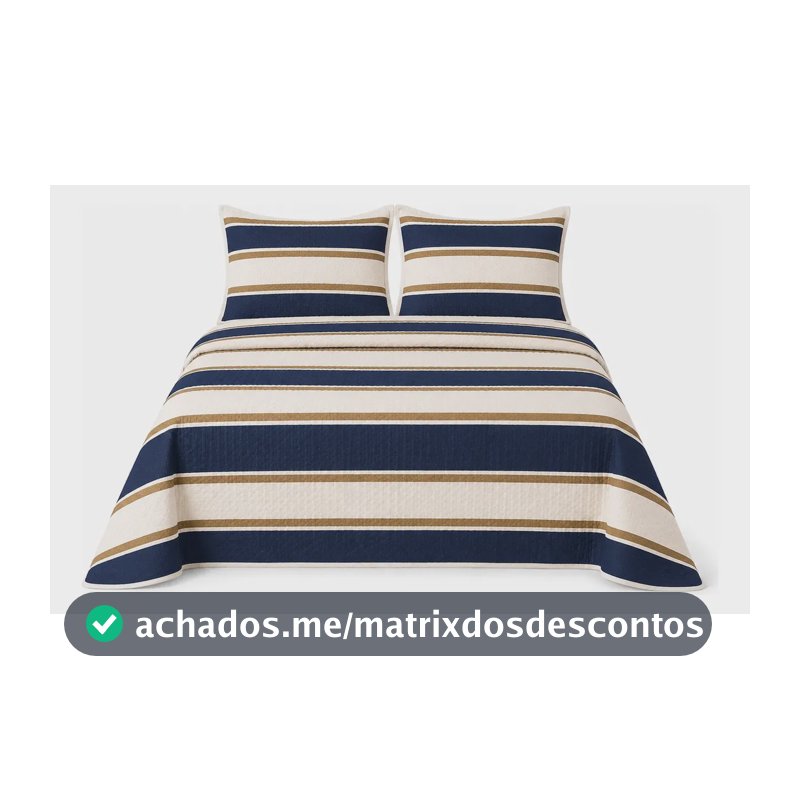 Colcha Cobre Leito Queen Size King Piquet Ss Têxtil Listrada Listrado
