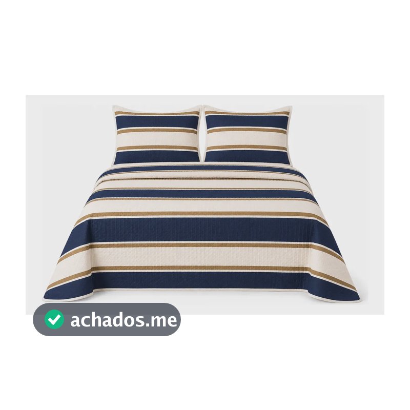 Colcha Cobre Leito Queen Size King Piquet Ss Têxtil Listrada Listrado