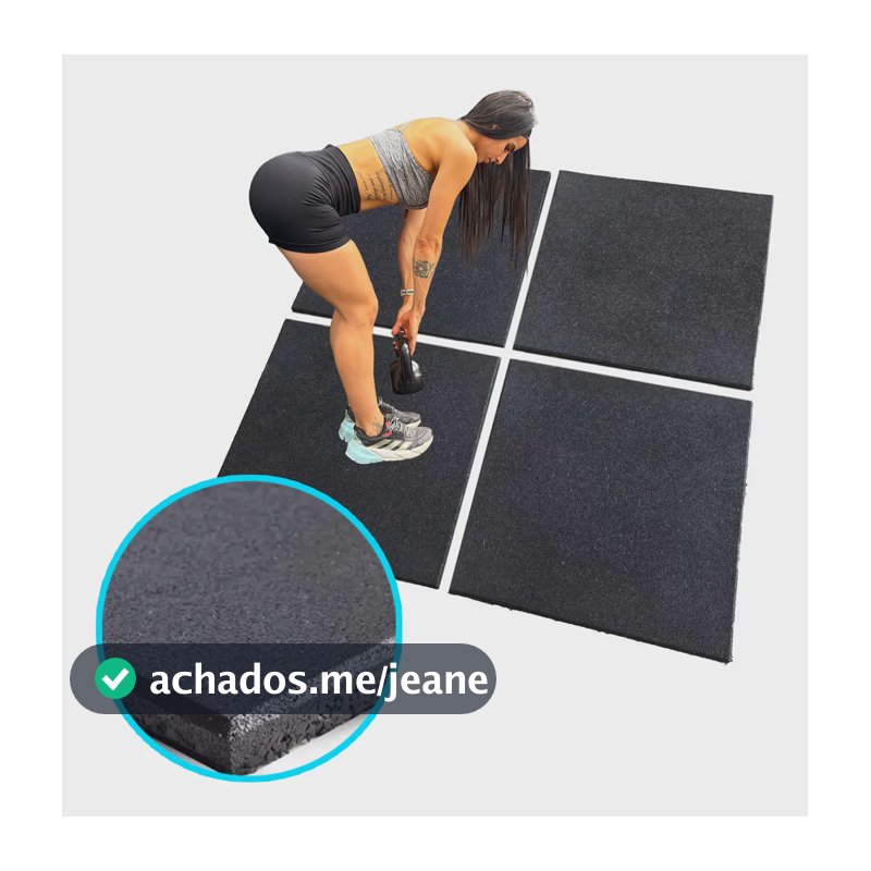 Kit 12 Placas Piso Borracha Academia 15mm 50x50cm