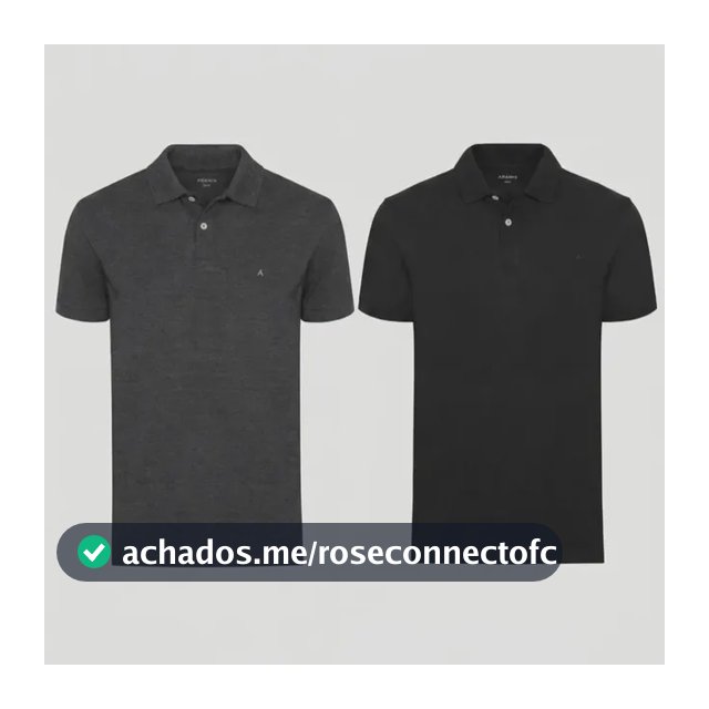 Kit Aramis 2 Polos Algodão Piquet Preto E Grafite Preto M