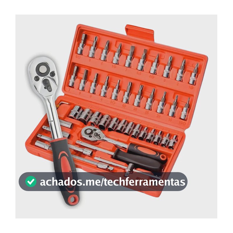 Jogo de Chaves e Soquetes Allen Kit 46 Ferramentas com Maleta