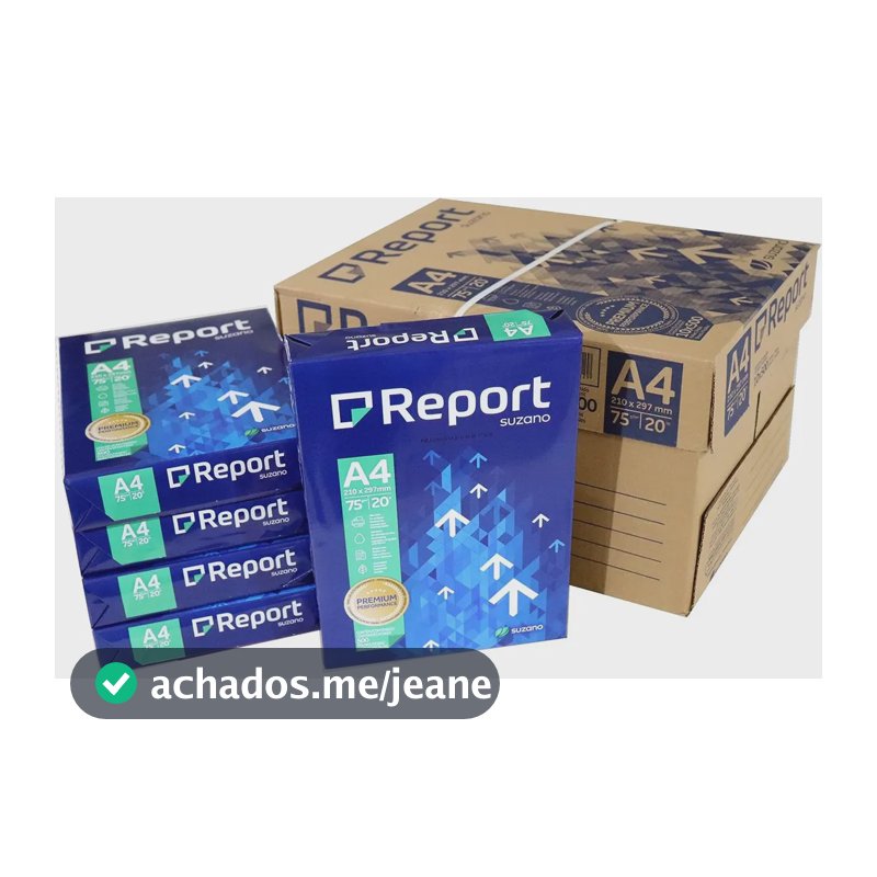 Caixa Papel Sulfite A4 Report 10 Resmas De 500 Folhas Kit