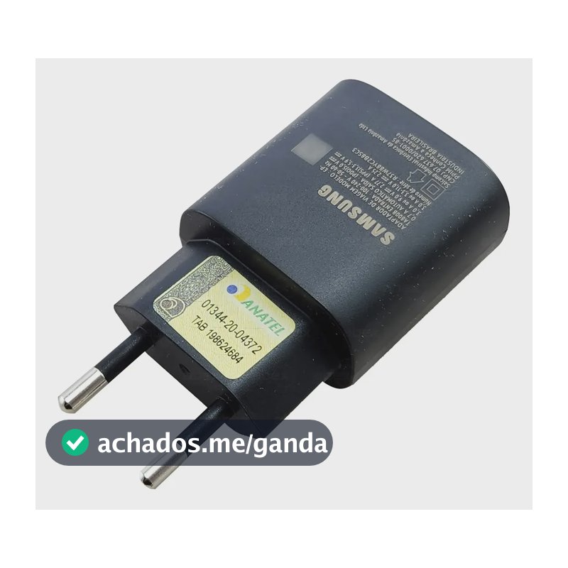 Carregador Samsung 25w A30 A50 A70 A71 A80 A31 S20 Cor Preto