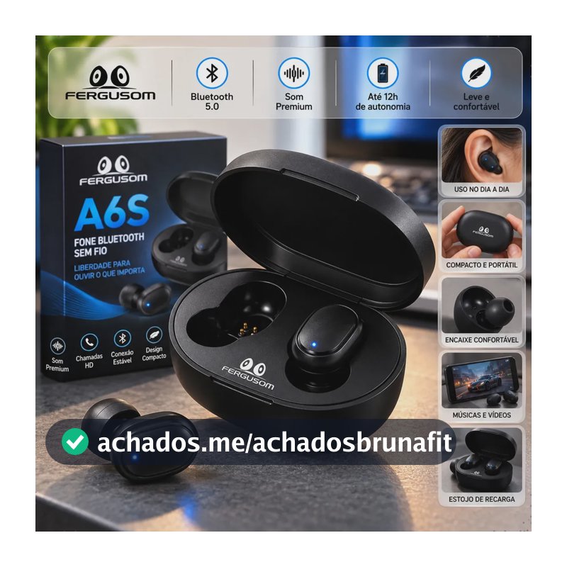 Fone De Ouvido Sem Fio Preto Com Luz Led Bluetooth Fone De Ouvido Sem Fio In-ear A6s Tgha6s Preto Bluetooth Fone De Ouvido Bluetooth Fone De Ouvido Premium In-ear A6s Bluetooh Fone Sem Fio Fergusom