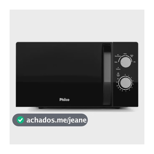 Micro-ondas Philco 20L Preto Painel Mecânico PMO23M