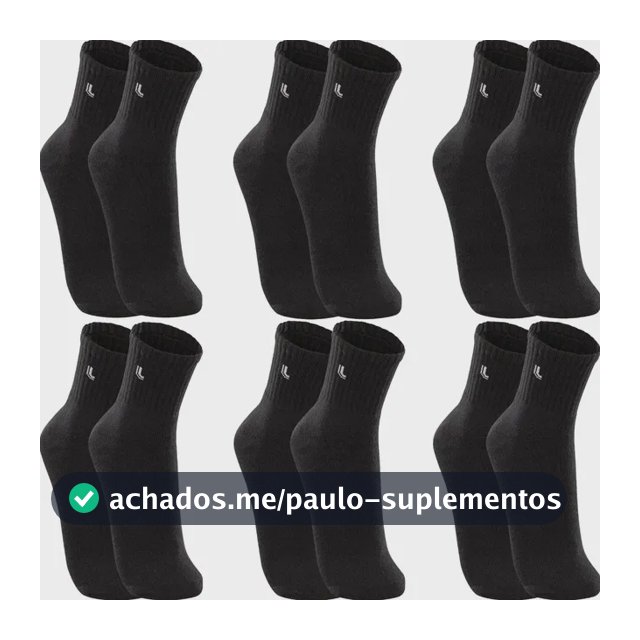 Kit 6 Pares Meias Lupo Cano Médio Esportivas Academia