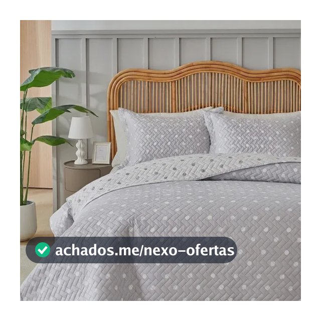 Kit Colcha Casal 3 Peças Itália 150 Fios Poá Dupla Face