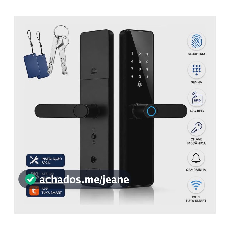 Fechadura Eletrônica Inteligente Digital Com Biometria Senha
