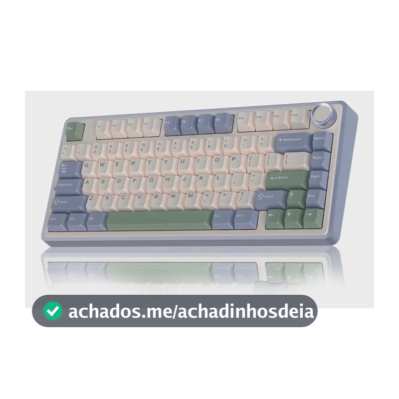 Teclado Mecânico Aula F75 Sem fio Tri-Mode 2.4ghz/Bluetooth/Usb-C RGB 75%