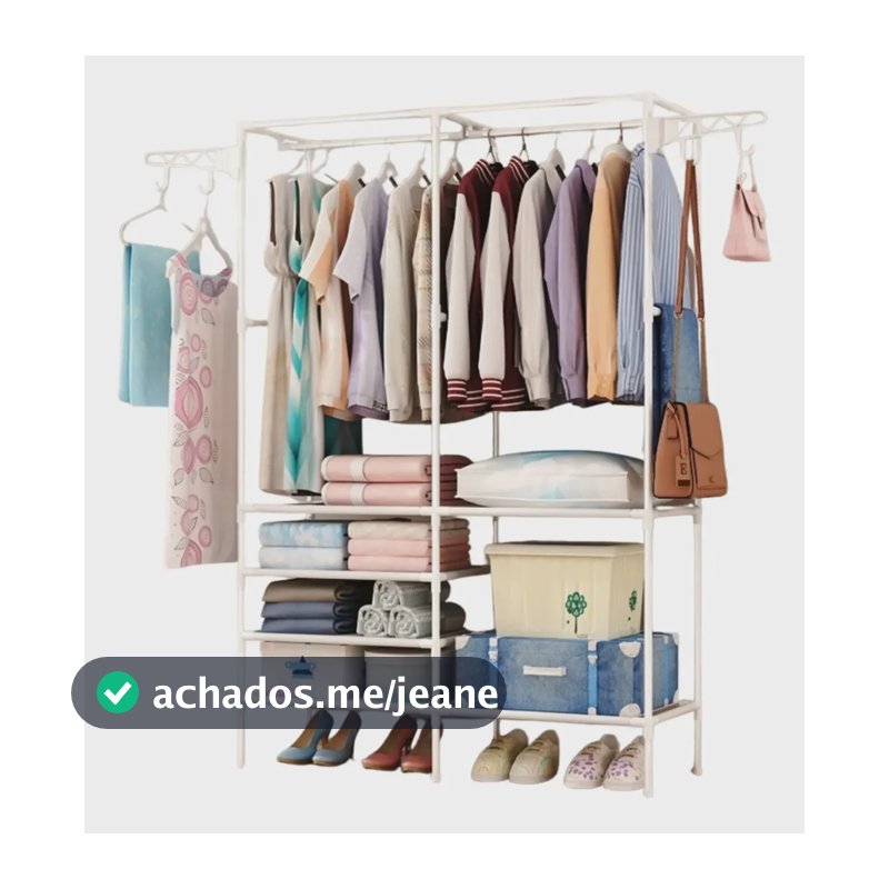 Cabideiro Organizador De Roupas Desmontável Estilo Aberto Branco
