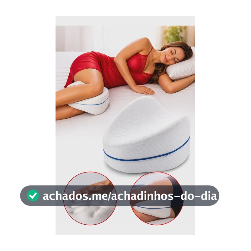 Travesseiro Ortopédico Pernas Apoio Joelho Almofada C/ Capa Branco