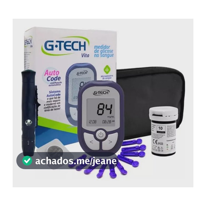 Kit Monitor Medidor De Glicemia Glicose G-tech Vita Cor Azul