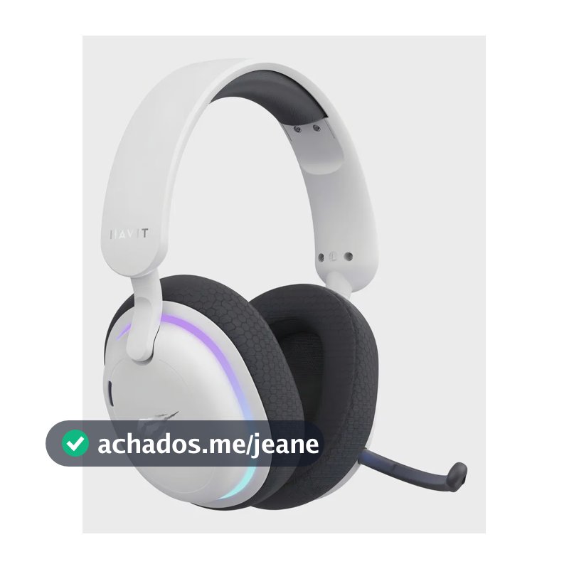Fones de ouvido Bluetooth Gamer Fuxi-H7 Havit com microfone branco