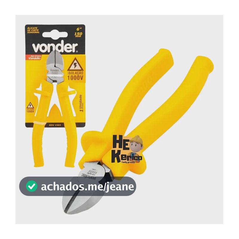Alicate Corte Diagonal Eletricista Alta Tensao Cabo Profissi Amarelo