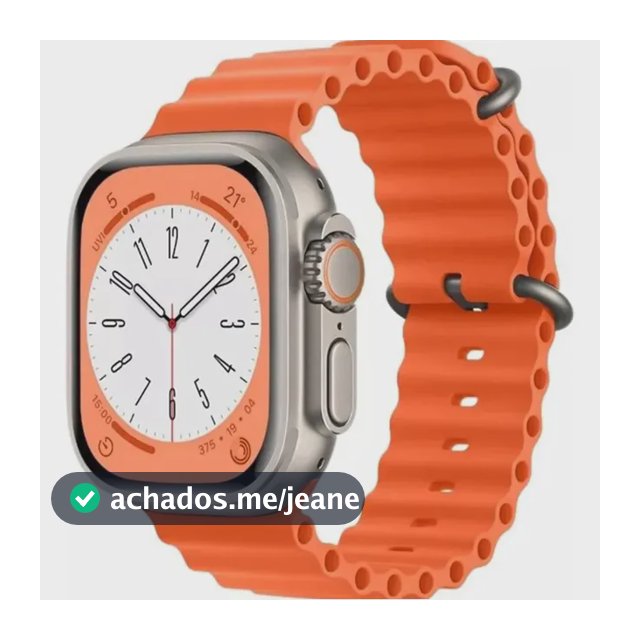 Smartwatch T900 Ultra 49mm Bluetooth Chamadas Notificações S Prateado Laranja Digital