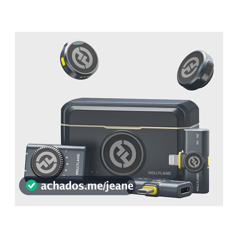 Microfone Hollyland Lark M2 Duo Combo Duplo Para 2 Pessoas C Preto