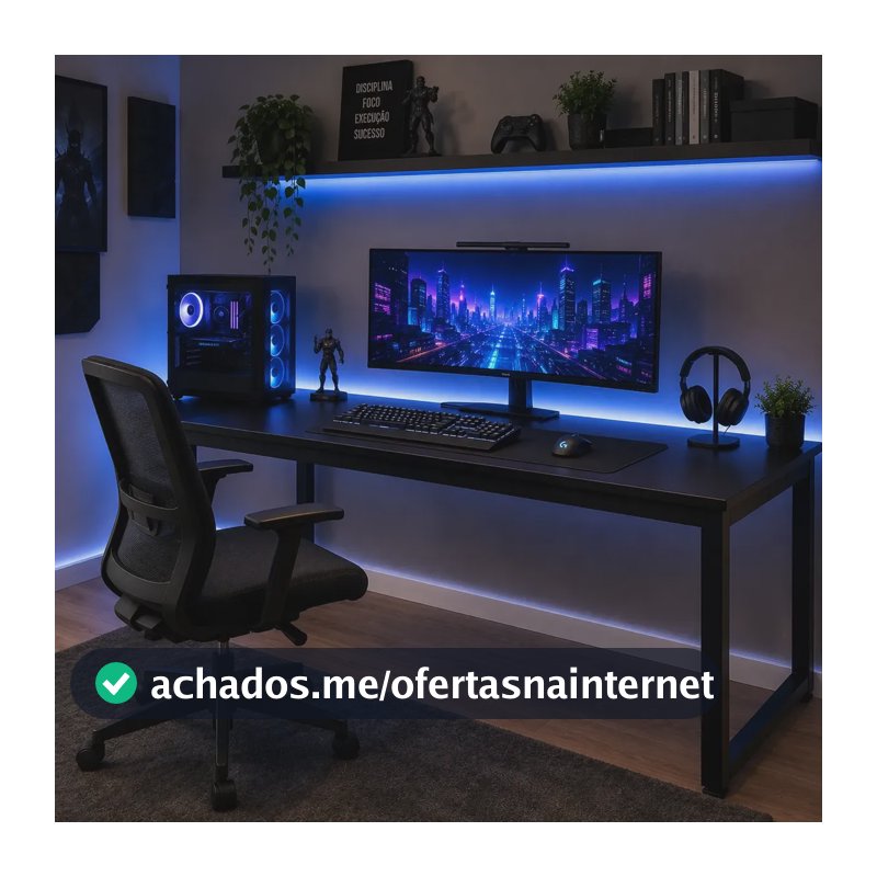 Mesa Para Pc Gamer Industrial 150cm Com Estrutura Em Aço Preto