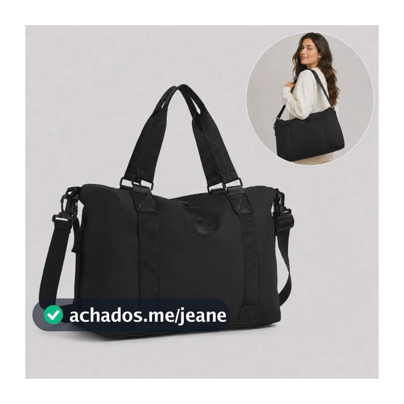 Bolsa Transversal Esportiva Grande Alça De Ombro Ajustável Faculdade Trabalho Viagem Uso Diário Zíper Ótima Capacidade Cor Preto