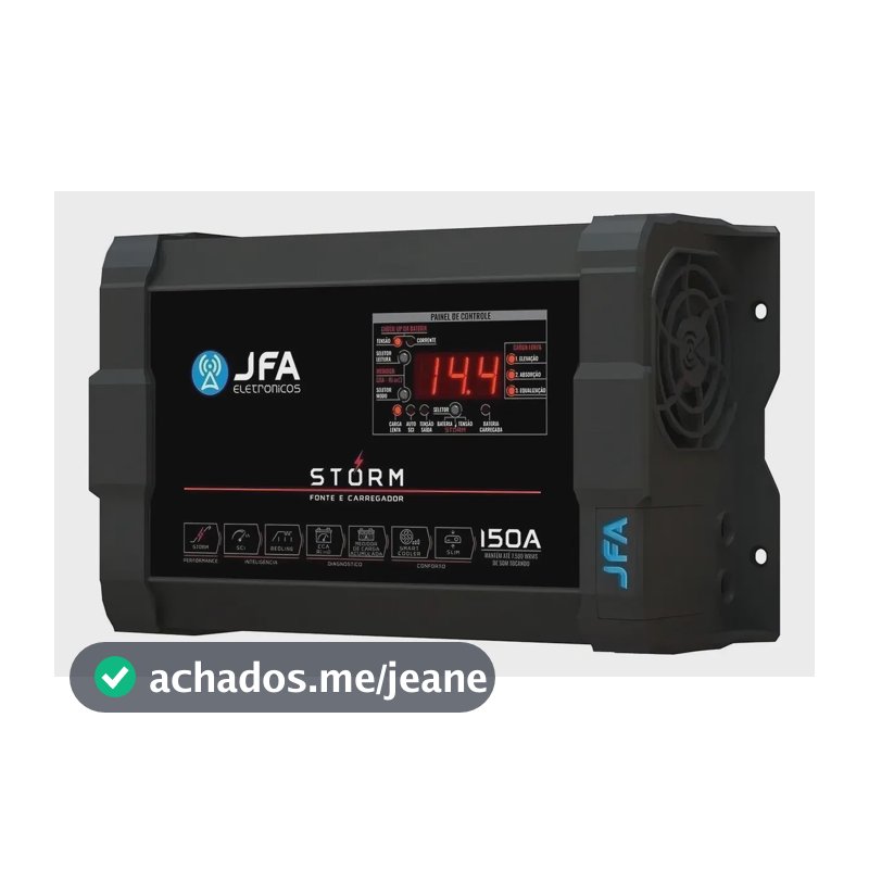 Fonte E Carregador Bateria Bivolt Jfa Storm 150a Digital Cca