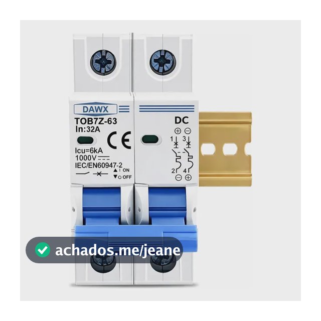 Disjuntor Bipolar Dc Cc 32a 1000v Corrente Contínua S /solar