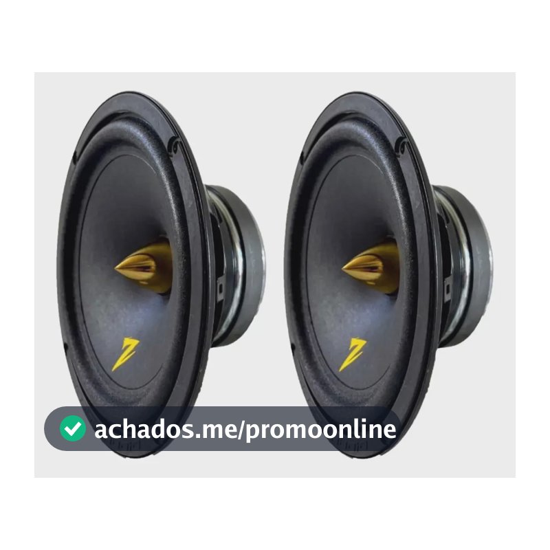 Alto Falante Midbass 6" 120W RMS 4 Ohms Preto Zetta Audio Para Carro