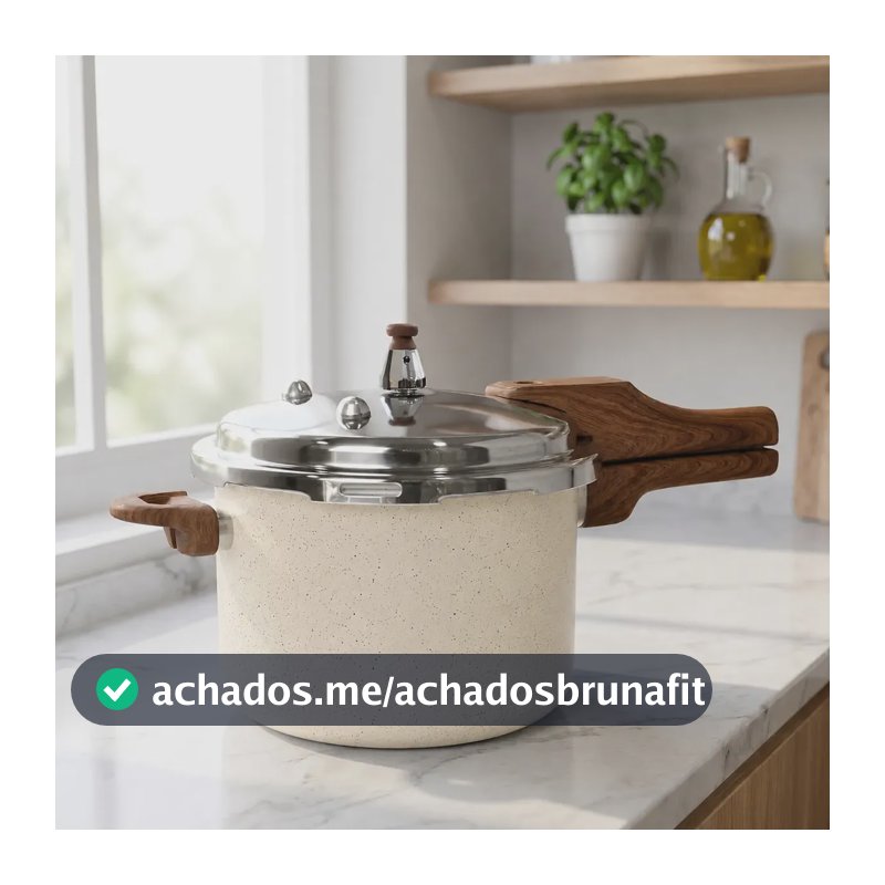 Panela Pressão 4,2l Indução Cerâmica 4 Válvulas Segurança Cor Branco Creme