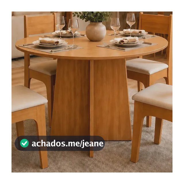 Conjunto Mesa Redonda Art Panta Nature Com 4 Cadeiras Inova Para Cozinha Sala De Jantar
