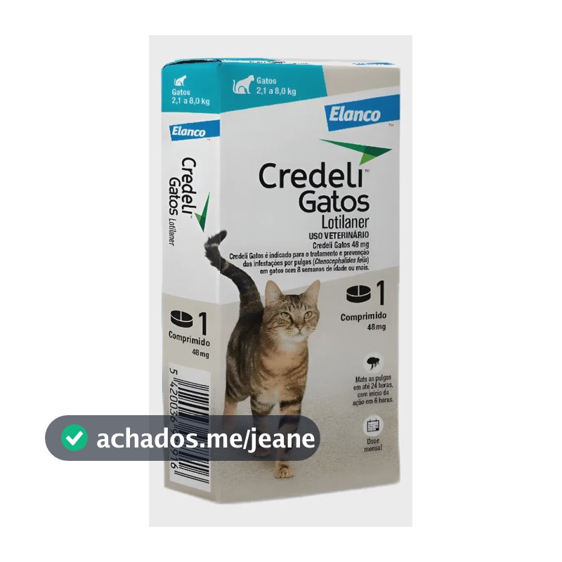Credeli Antipulgas Para Gatos De 2,1 À 8kg 1 Comprimido 48mg